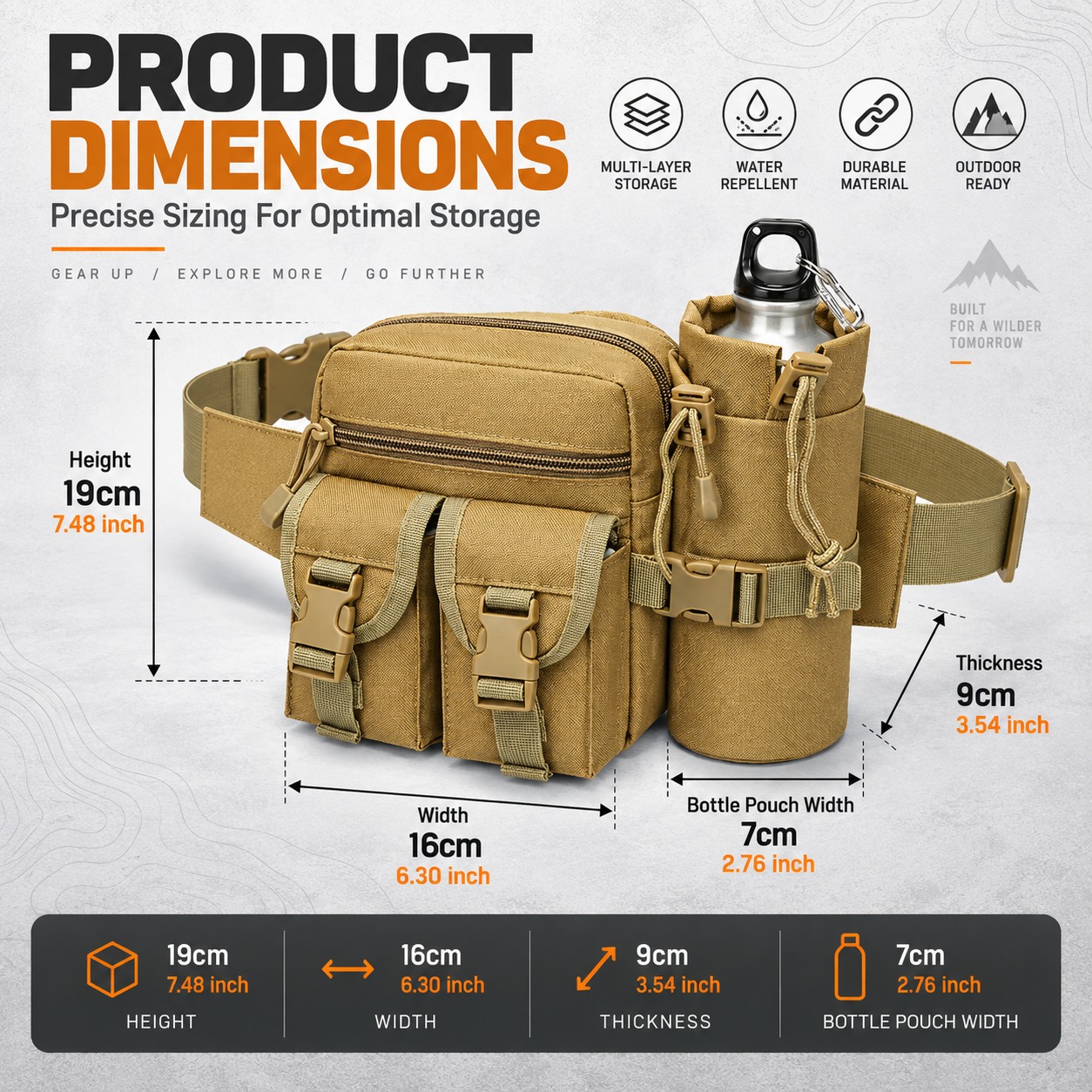 Sac banane tactique multifonct - Hiking Backpack Waterproof avis et prix